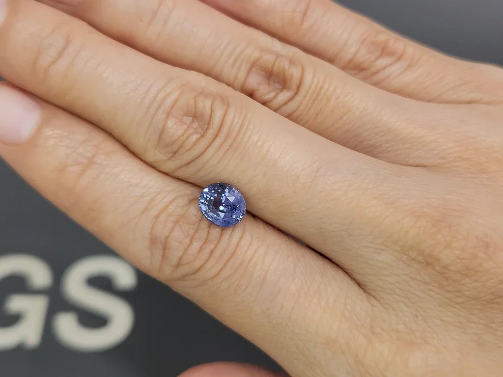 Unheated sapphir violet-blue oval cut 2.01 carats, Tanzania Image №2
