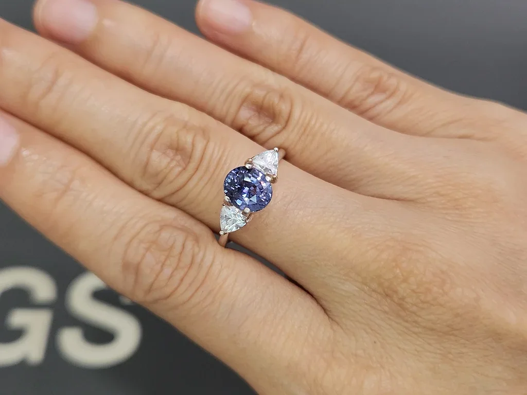 Unheated sapphir violet-blue oval cut 2.01 carats, Tanzania Image №5
