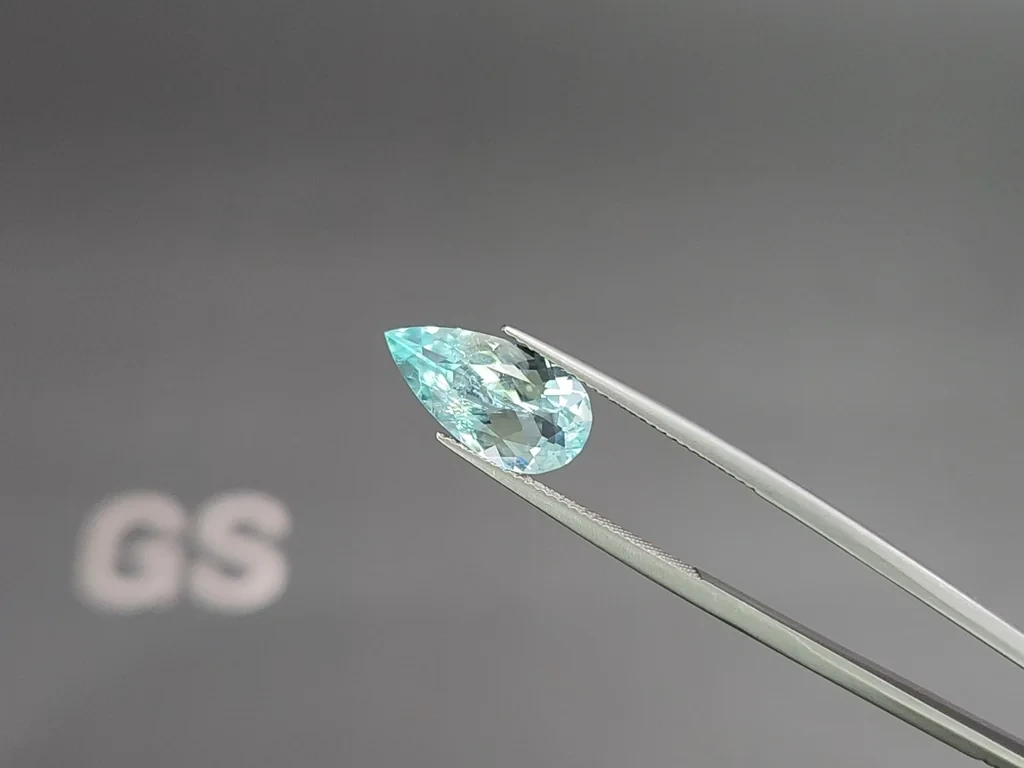 Paraiba tourmaline pear cut 3.23 carats, Africa Image №3