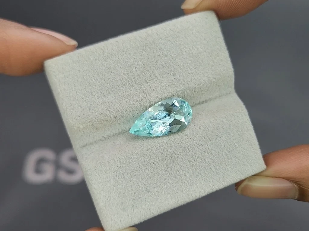 Paraiba tourmaline pear cut 3.23 carats, Africa Image №4