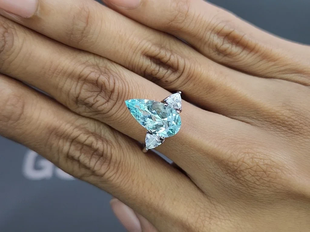 Paraiba tourmaline pear cut 3.23 carats, Africa Image №5