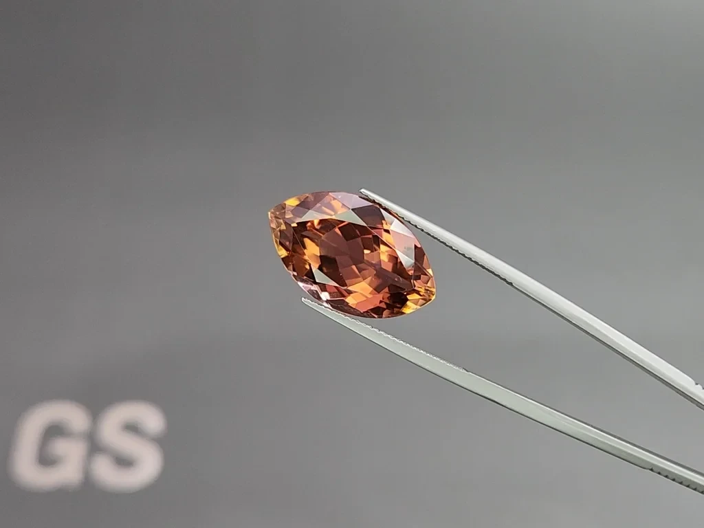 Orange pink tourmaline  marquise cut 14.50 carats, Africa Image №3