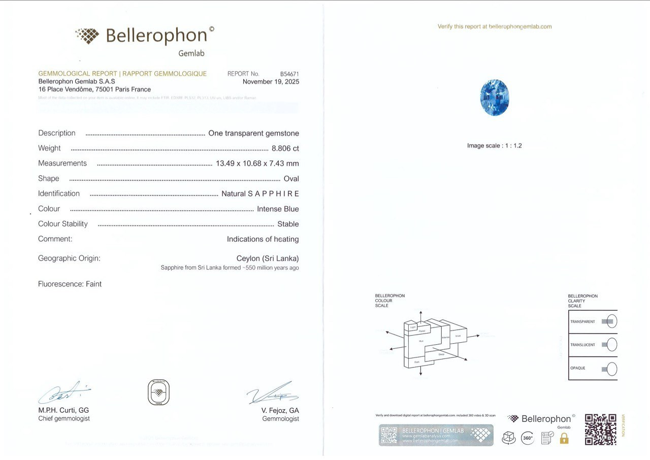 Intense Blue sapphire in oval cut 8.81 carats, Sri Lanka Image №6