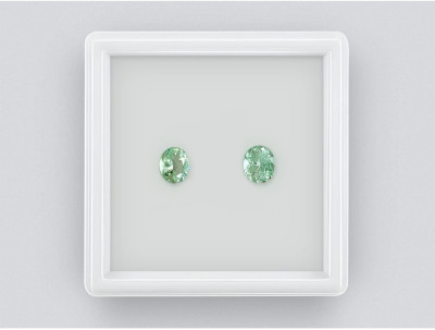 A pair of bluish-green tourmalines, 1.19 carats, Afghanistan photo