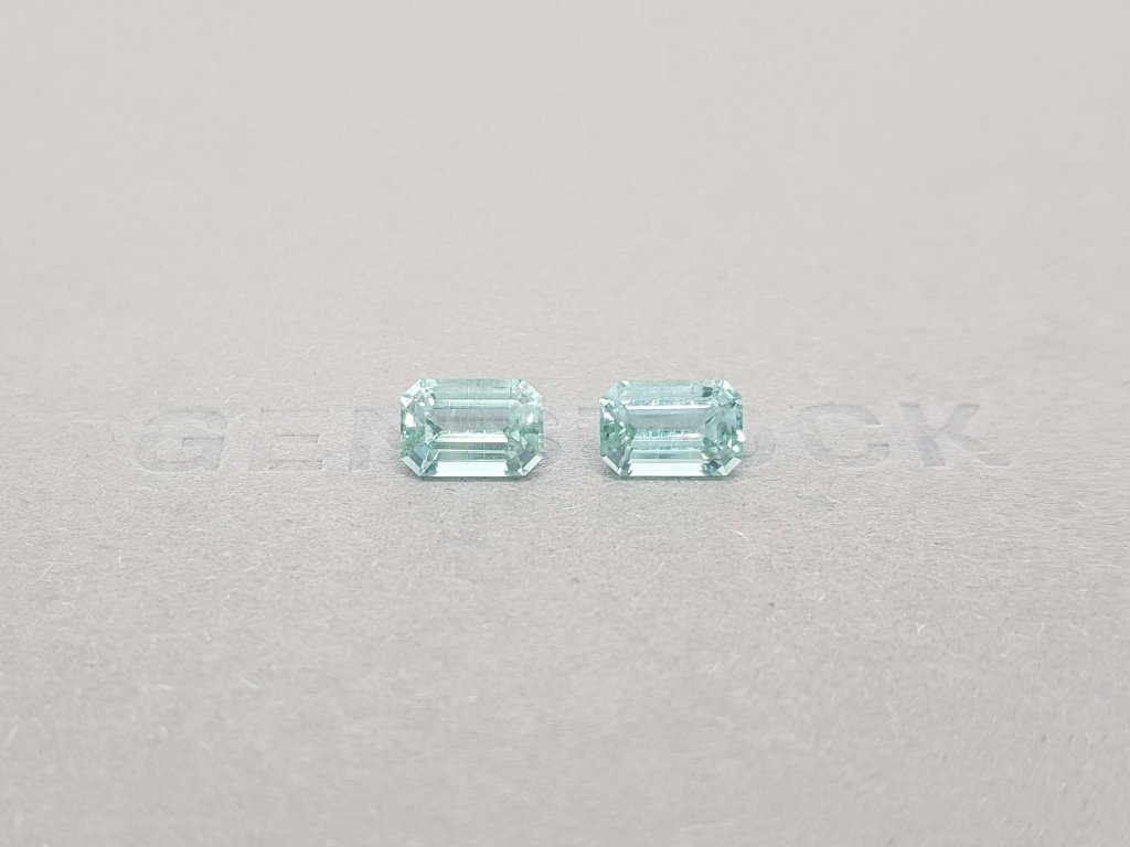 Pair of octagon cut blue tourmalines 2.88 ct Image №2