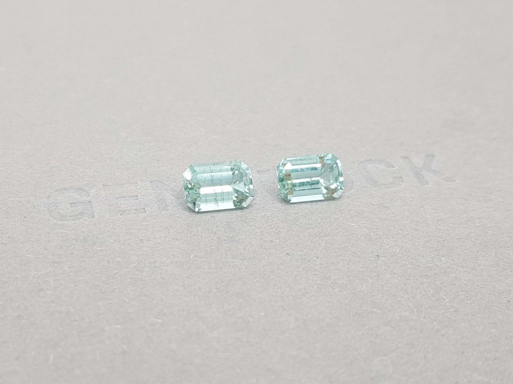 Pair of octagon cut blue tourmalines 2.88 ct Image №3