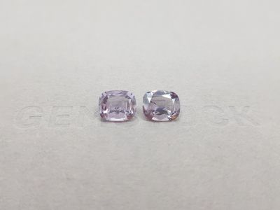 Pair of cushion cut Mauve spinels 2.90 ct photo