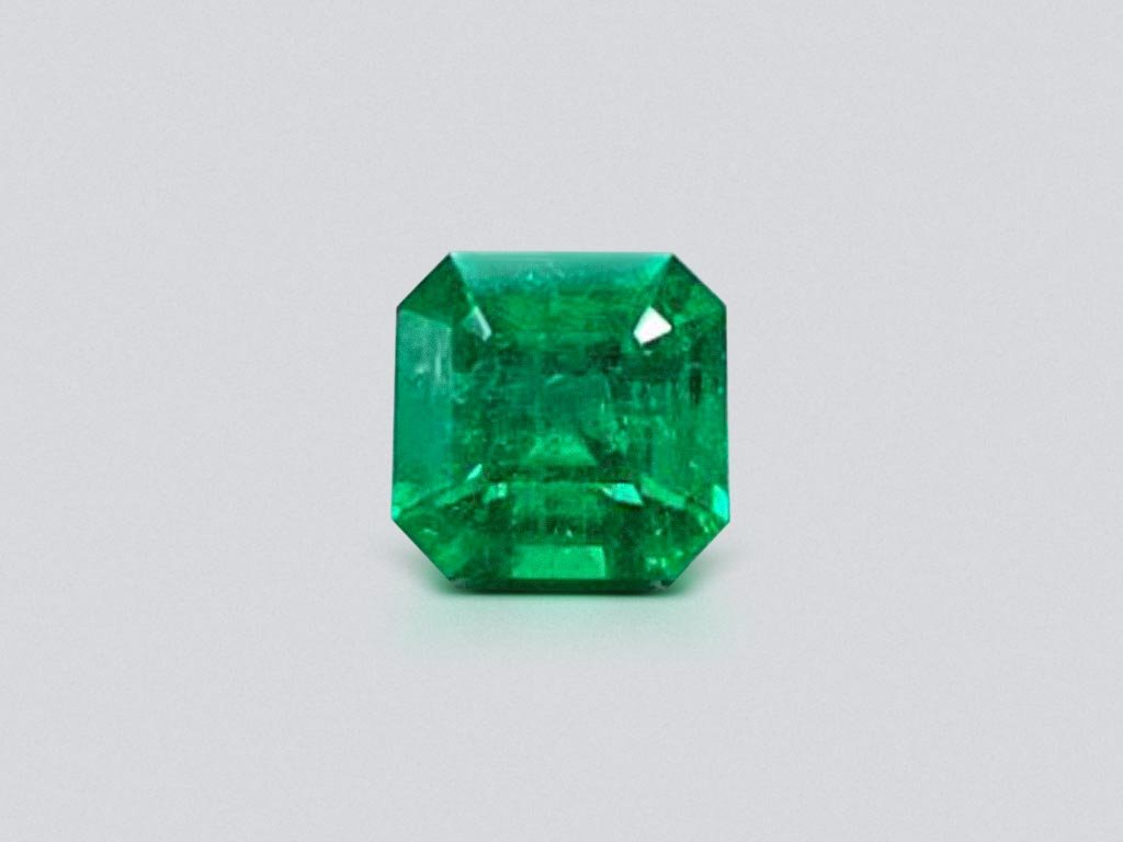 Ring with Muzo Green colombian emerald 1.45 ct and diamonds in 18K white gold Image №5