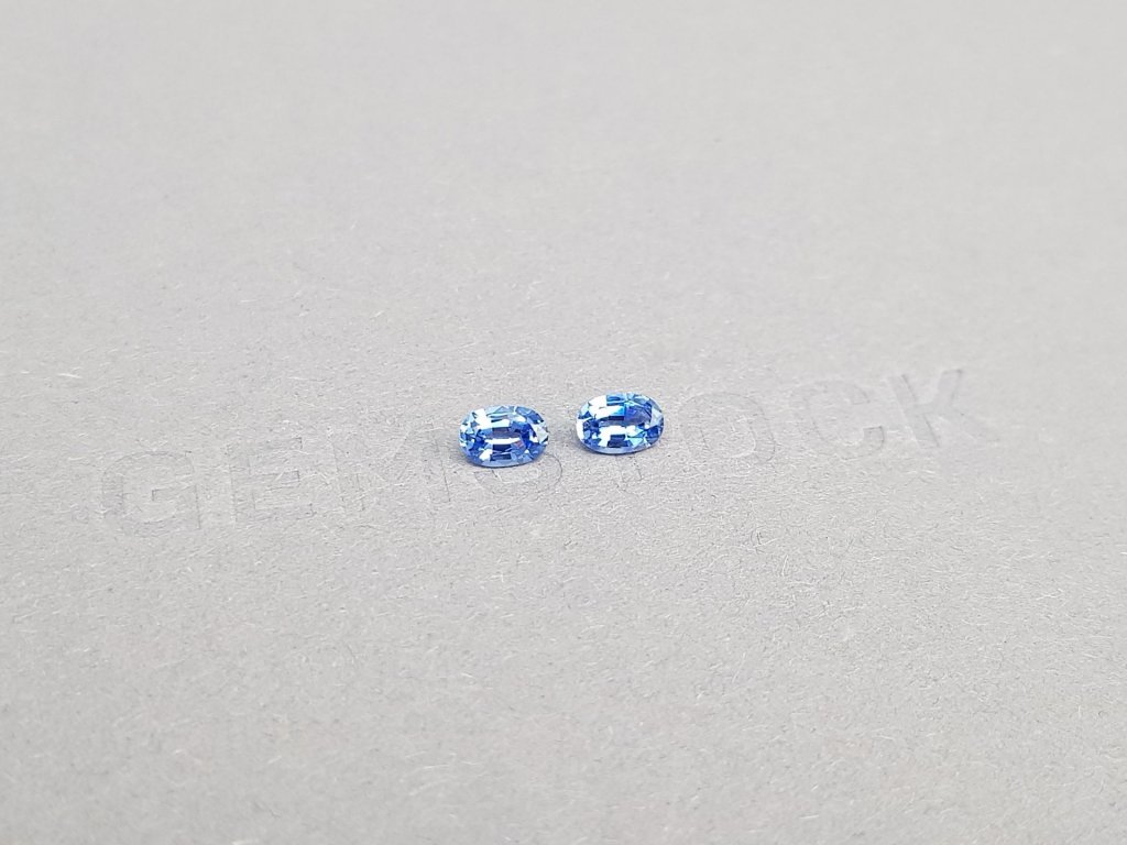 Pair pastel blue sapphires from Sri Lanka of oval cut 0,65 ct Image №3