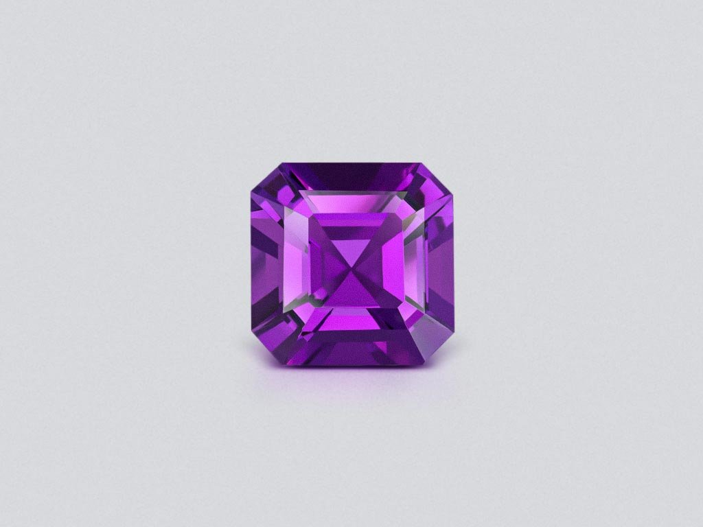 Velvety purple color amethyst in asscher cut 7.12 carats, Sri Lanka Image №1