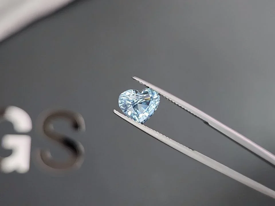 Light Blue aquamarine in heart shape 2.40 carats, Madagascar Image №3