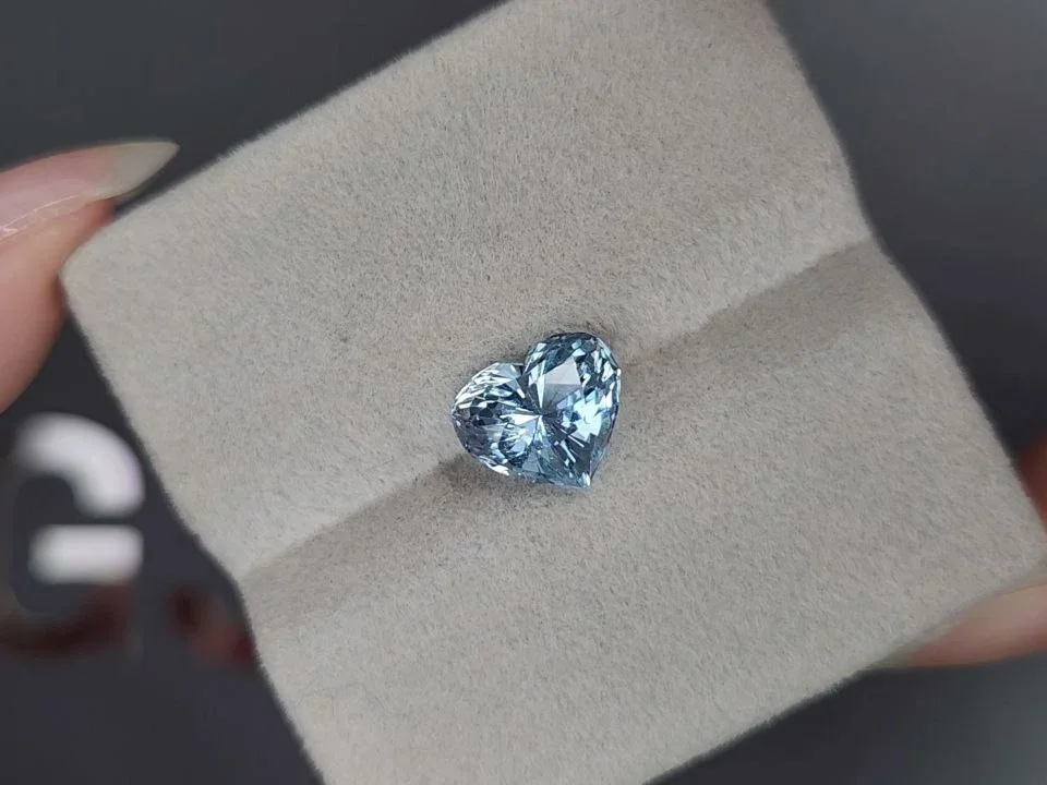 Light Blue aquamarine in heart shape 2.40 carats, Madagascar Image №4