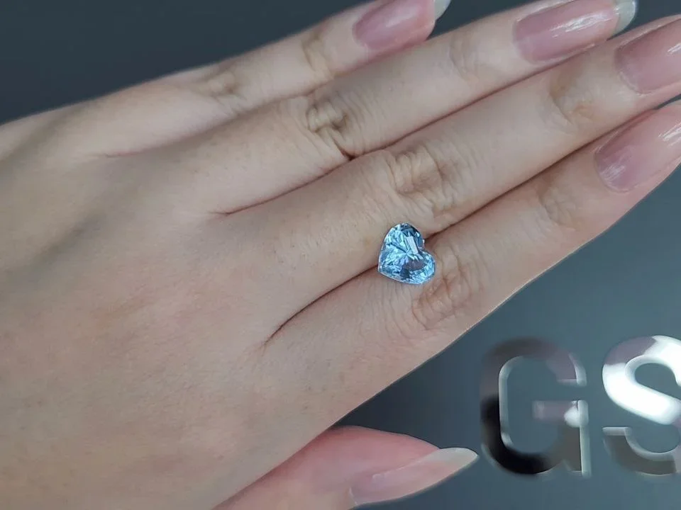 Light Blue aquamarine in heart shape 2.40 carats, Madagascar Image №2