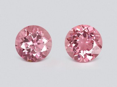 Pair of pink tourmalines in round cut 2.20 carats, Africa photo