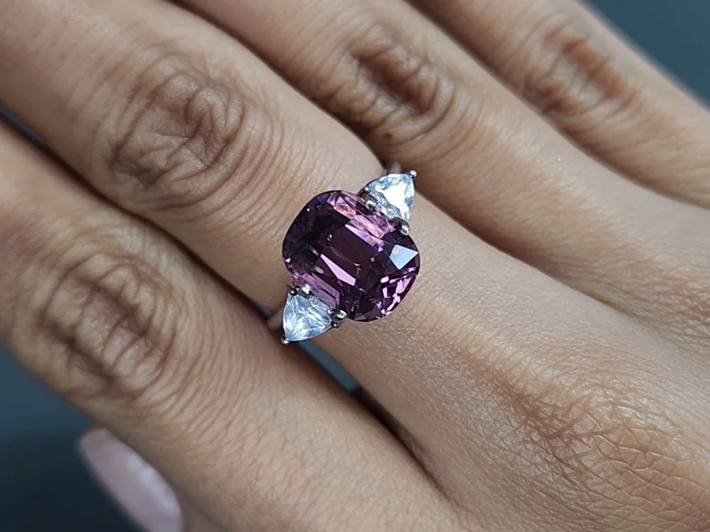 Purple spinel cushion cut 6.63 carats, Burma Image №5