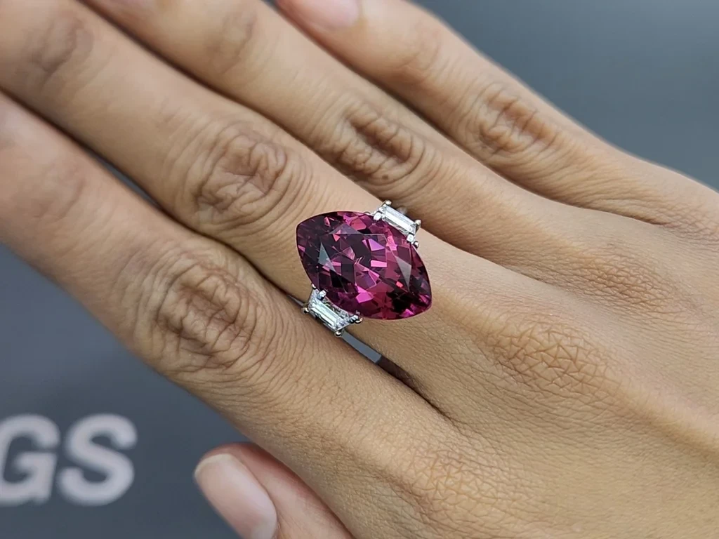 Purple tourmaline marquise cut 11.95 carats, Africa Image №5