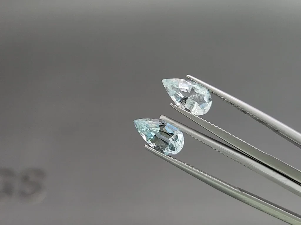 Set of aquamarines in pear cut 3.78 carats, Madagascar Image №4