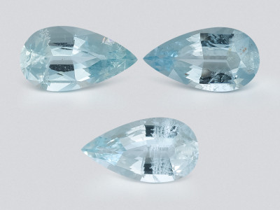 Set of aquamarines in pear cut 3.78 carats, Madagascar photo