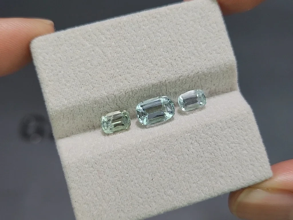Set of aquamarines cushion cut 2.35 carats, Madagascar Image №4