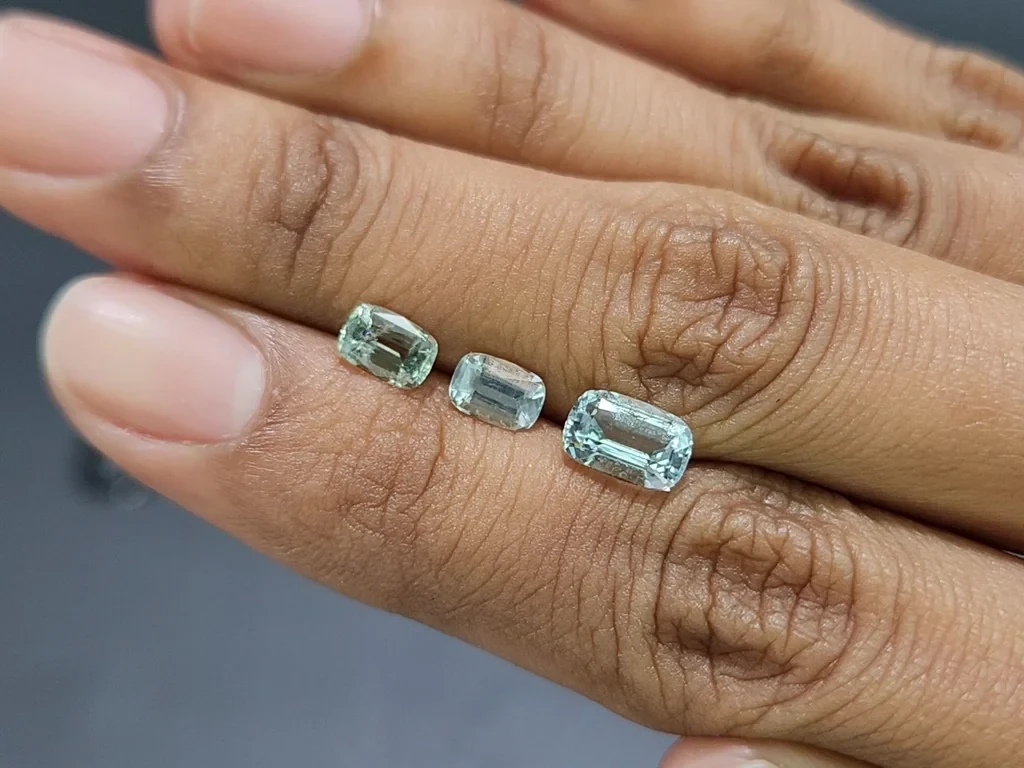 Set of aquamarines cushion cut 2.35 carats, Madagascar Image №1