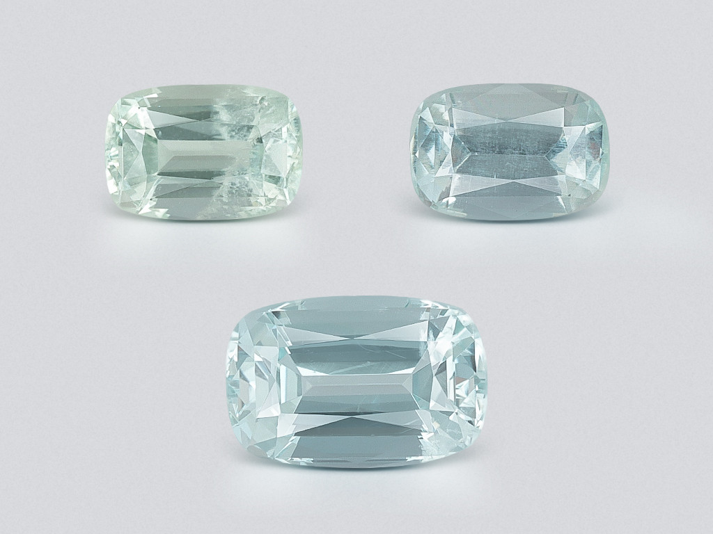 Set of aquamarines cushion cut 2.35 carats, Madagascar Image №1