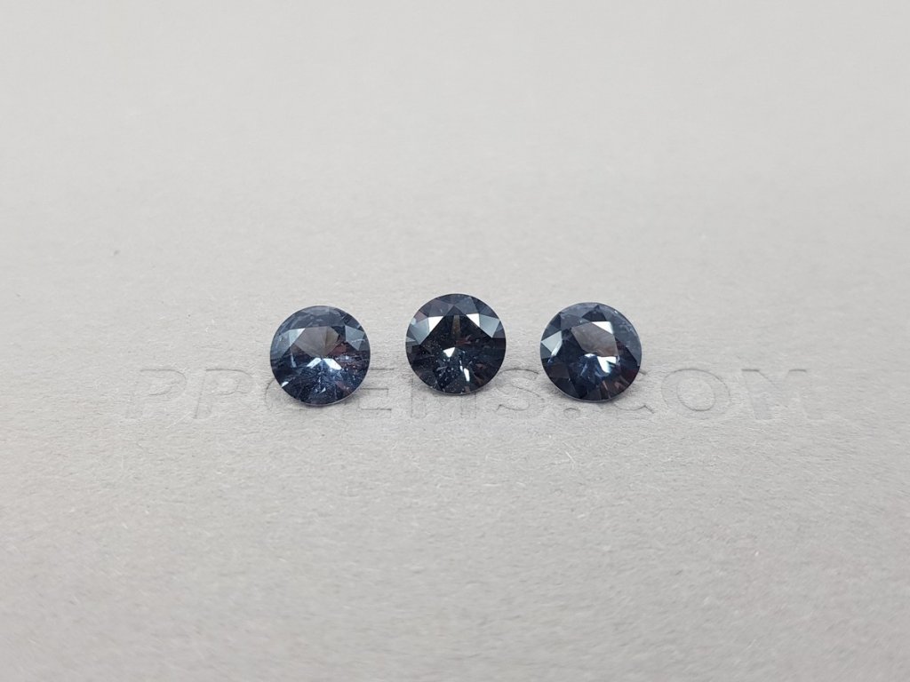 Grey spinel set 2.14 ct, Burma Image №1