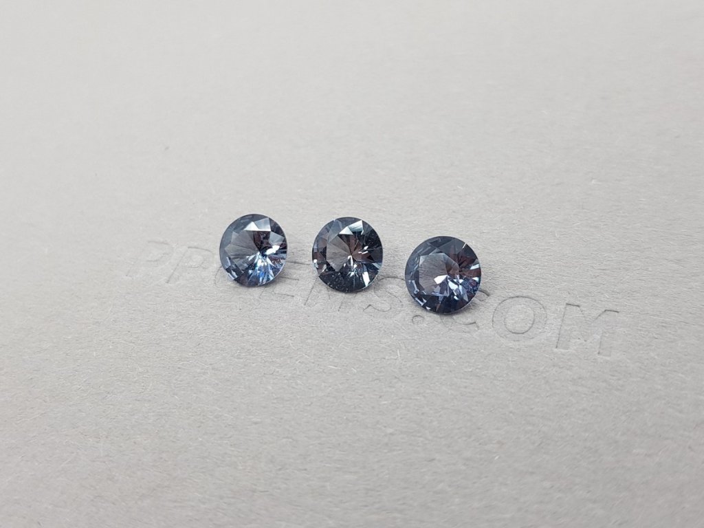 Grey spinel set 2.14 ct, Burma Image №2