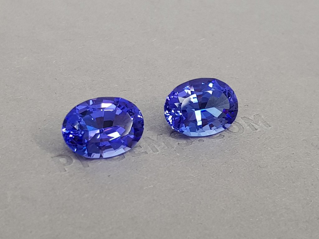 Pair of oval cut tanzanites 12.60 ct Image №2