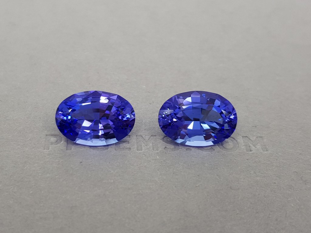 Pair of oval cut tanzanites 12.60 ct Image №1