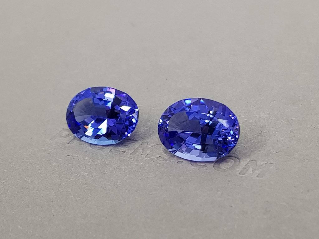Pair of oval cut tanzanites 12.60 ct Image №3