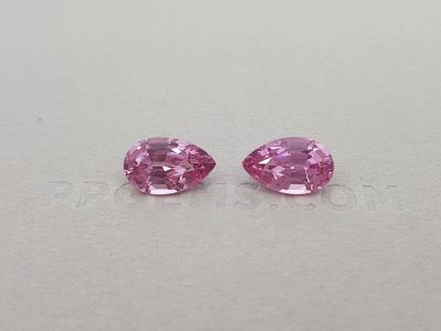 Pair of pear cut pink spinels 4.38 ct, Tajikistan photo