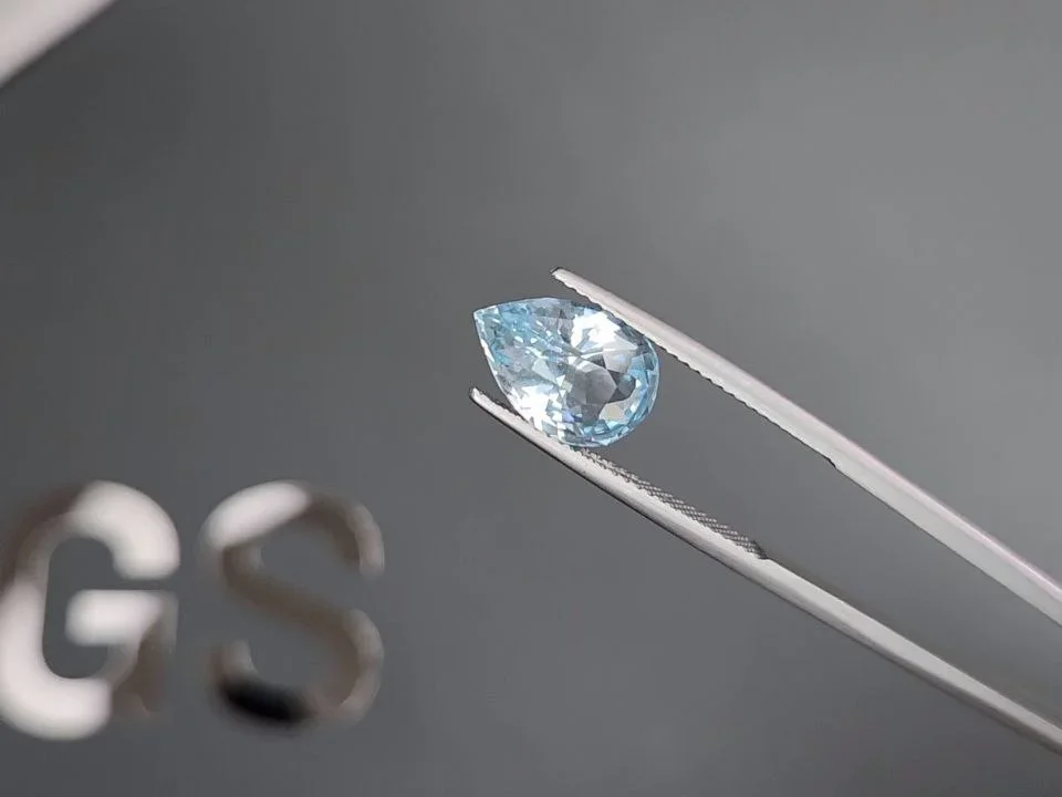 Light blue pear-cut aquamarine 3.21 carats, Madagascar Image №3