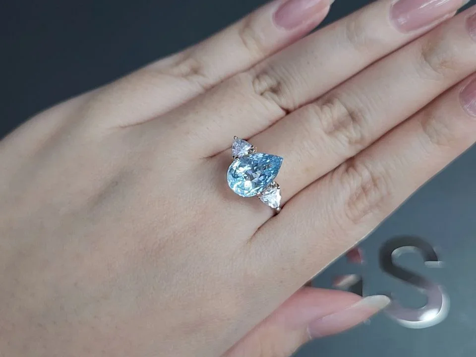 Light blue pear-cut aquamarine 3.21 carats, Madagascar Image №5