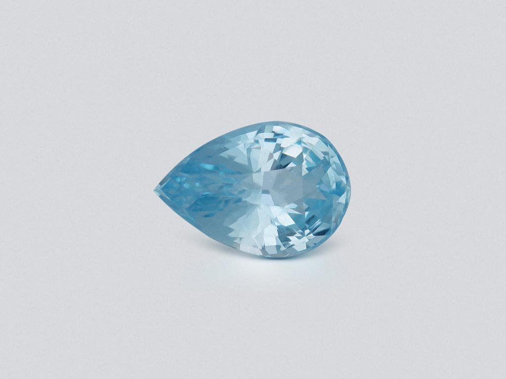 Light blue pear-cut aquamarine 3.21 carats, Madagascar Image №1