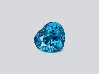 Blue zircon in heart shape 10.00 carats, Cambodia  photo
