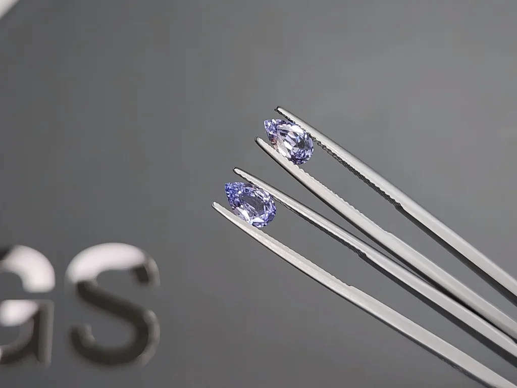 Pair of unheated blue sapphires pear cut 1.68 carats, Madagascar Image №3