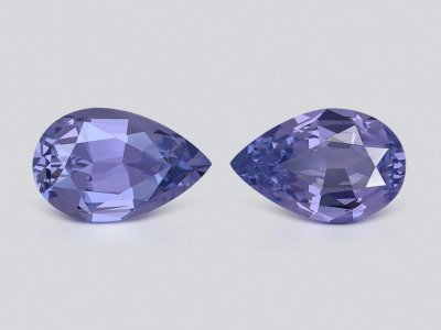 Pair of unheated blue sapphires pear cut 1.68 carats, Madagascar photo