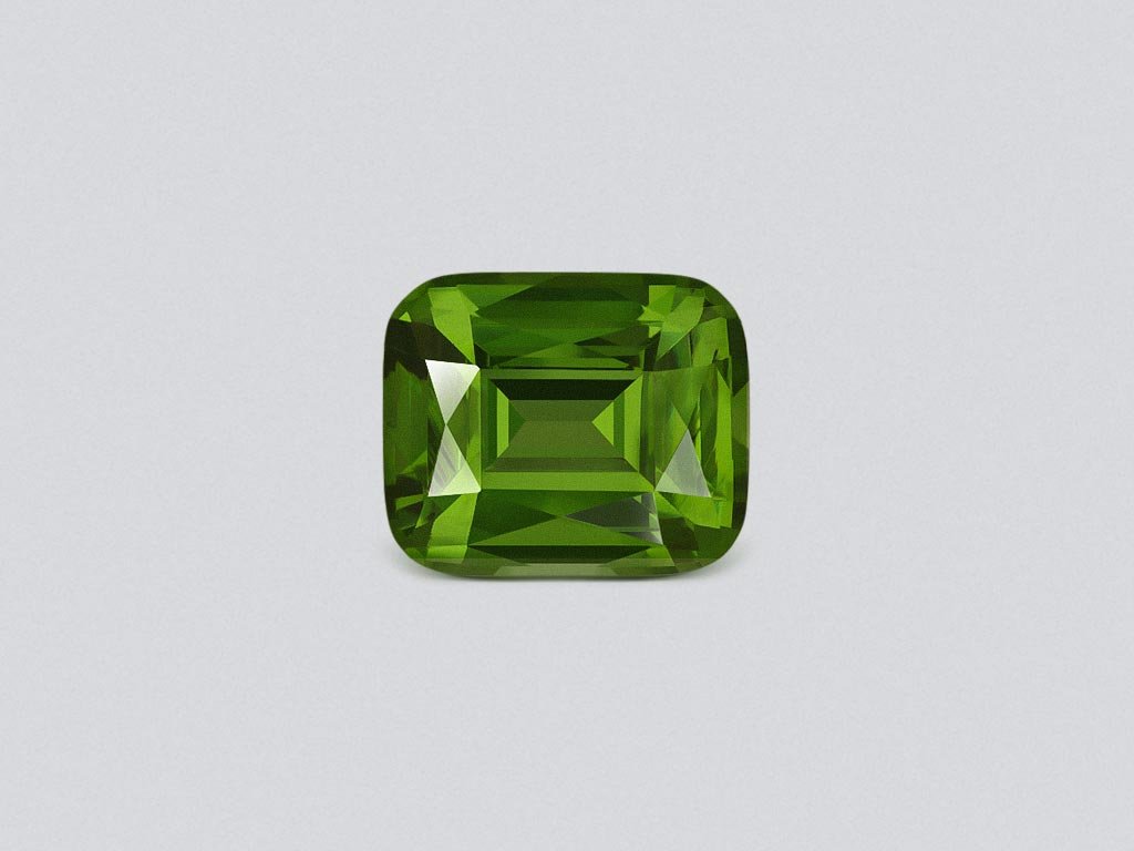 Green zircon in сushion cut 5.45 carats, Sri Lanka Image №1