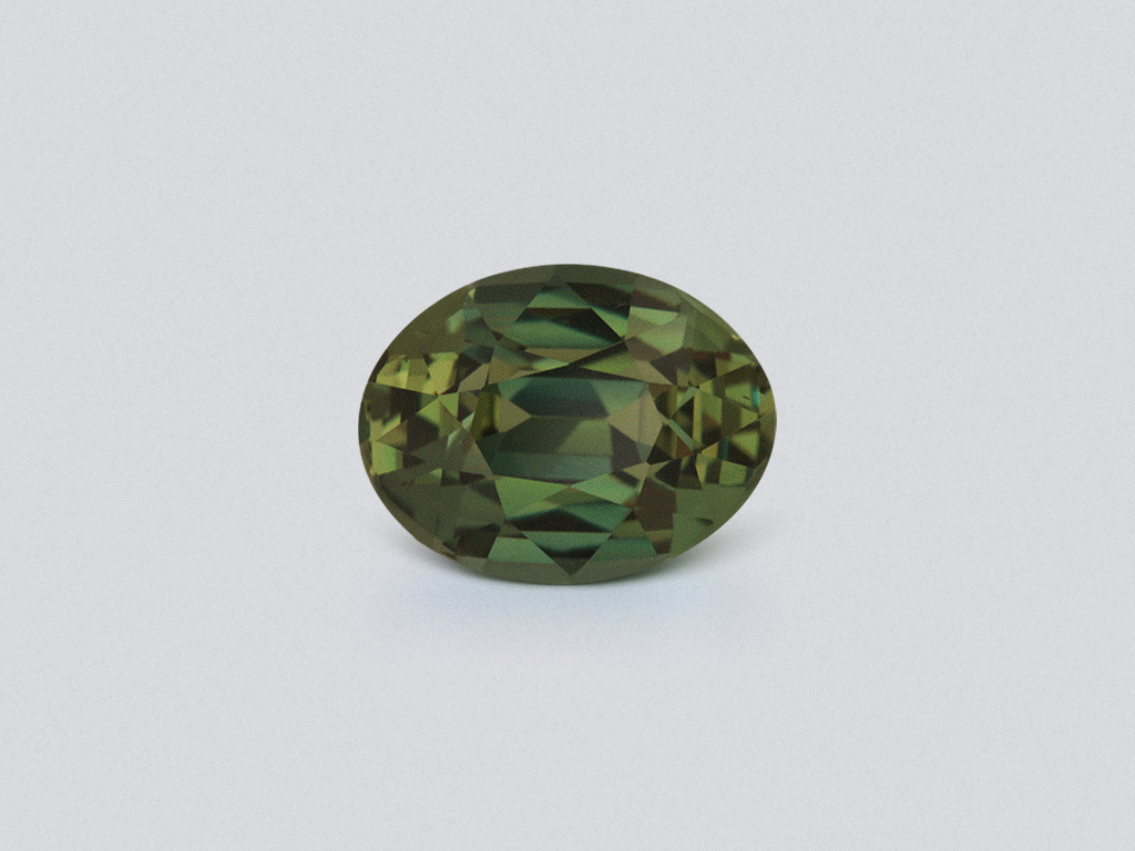 Unheated green sapphire oval cut 1.61 carats, Sri Lanka Image №1