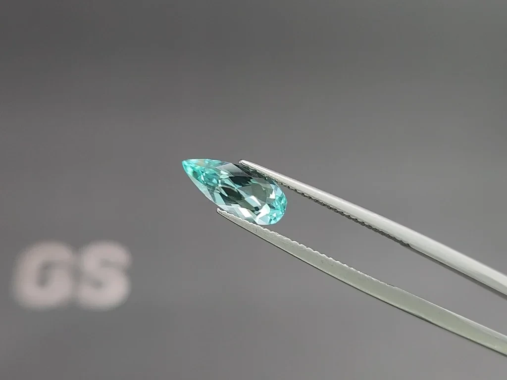 Paraiba tourmaline pear cut 1.30 carats, Africa Image №3