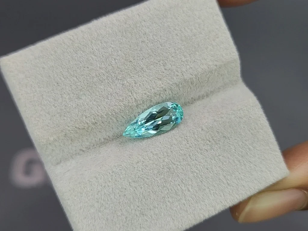 Paraiba tourmaline pear cut 1.30 carats, Africa Image №4