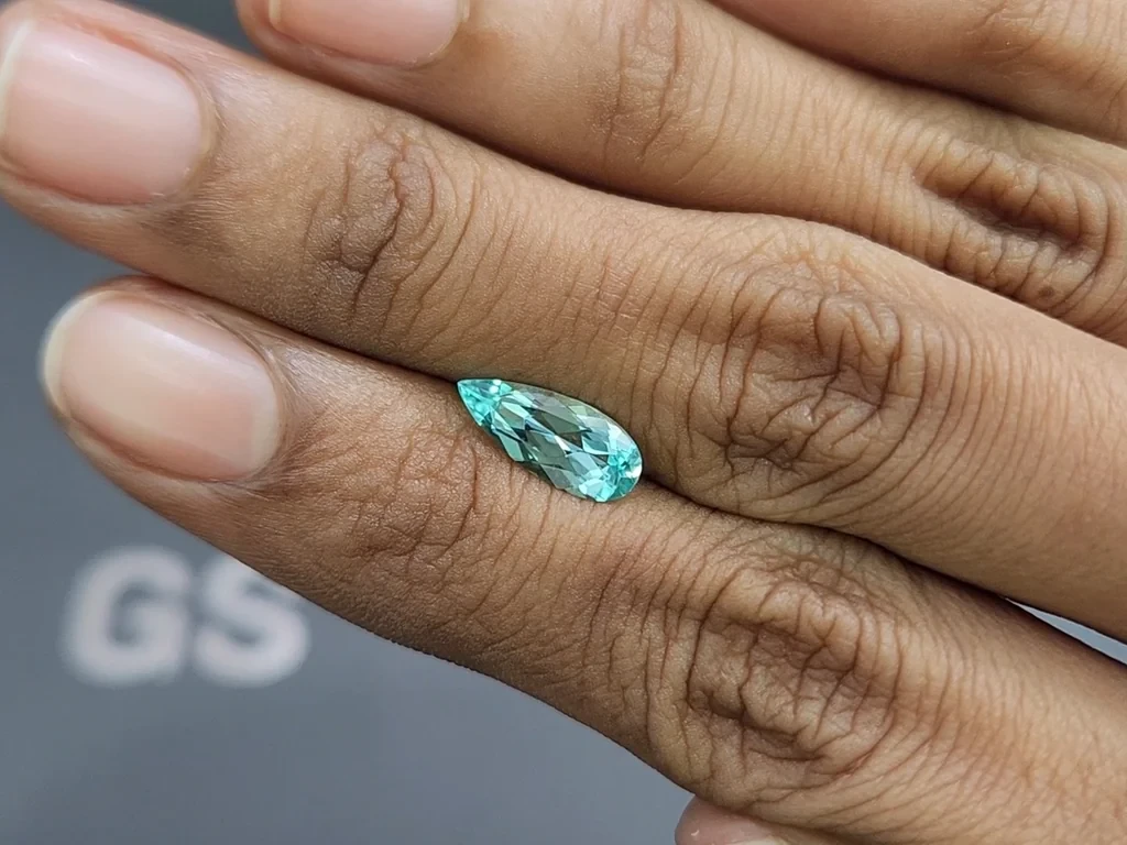 Paraiba tourmaline pear cut 1.30 carats, Africa Image №2