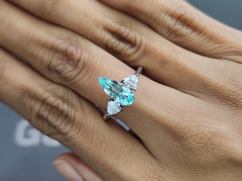 Paraiba tourmaline pear cut 1.30 carats, Africa Image №5