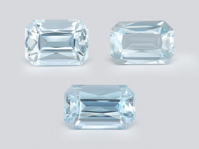 Set of aquamarines octagon cut  2.79 carats, Madagascar photo