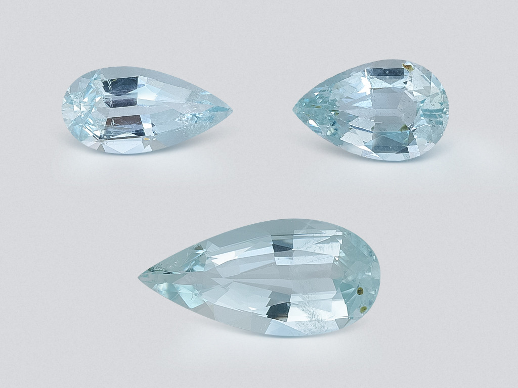 Set of aquamarines in pear cut 3.87 carats, Madagascar Image №1
