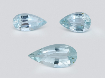 Set of aquamarines in pear cut 3.87 carats, Madagascar photo