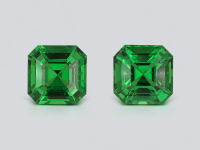 Pair of tsavorite garnets asscher cut 2.02 carats, Africa photo