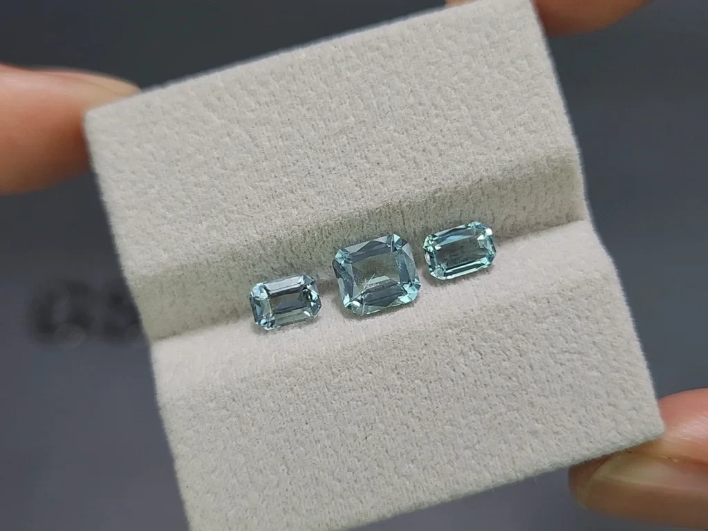 Set of aquamarines octagon cut  2.34 carats, Madagascar Image №5
