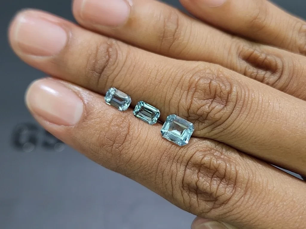 Set of aquamarines octagon cut  2.34 carats, Madagascar Image №2