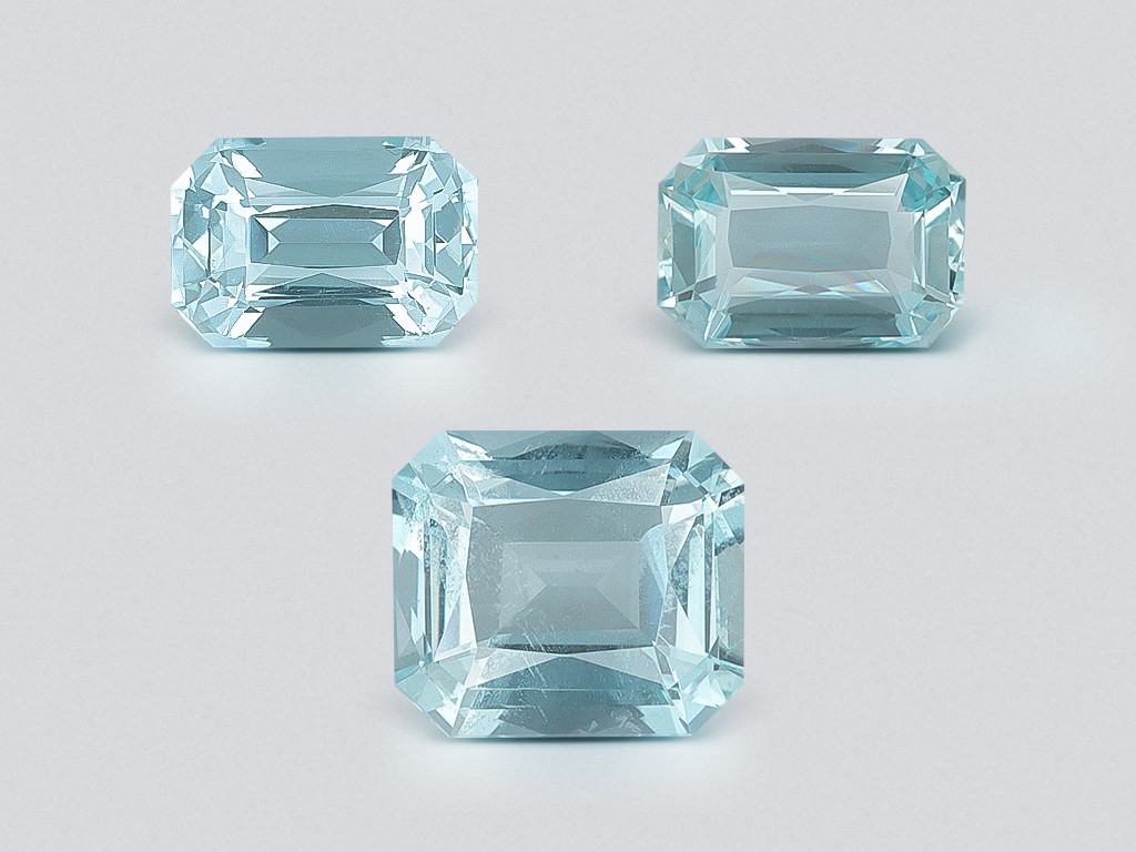 Set of aquamarines octagon cut  2.34 carats, Madagascar Image №1